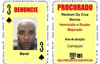 Berel, Braço Direito de Líder do Crime Organizado na Bahia, entra para o Baralho do Crime da SSP