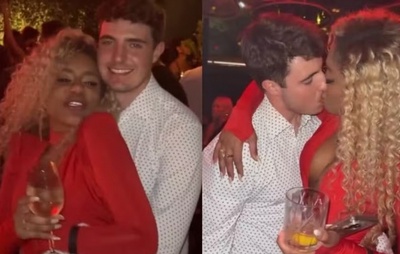 Filho de Gugu Liberato é flagrado aos beijos com ex-A Fazenda Cariúcha em festa de filho de Faustão