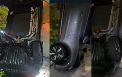 Carro capota em condomínio de Salvador; motorista e criança sofrem ferimentos leves
