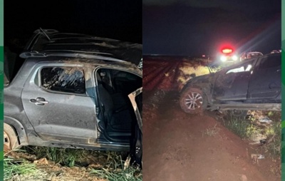 Capotamento em estrada vicinal deixa dois homens feridos no oeste baiano