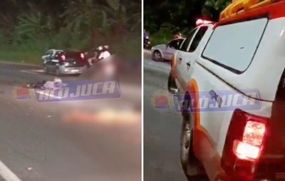 Jovem morre após queda de moto e atropelamento por ônibus na BR-324