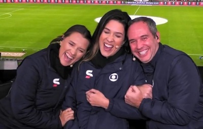 VÍDEO: Renata Silveira anuncia gravidez durante transmissão do Brasileirão na Globo