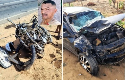 Motociclista morre e mulher fica ferida em acidente na BR-122, em Pindaí