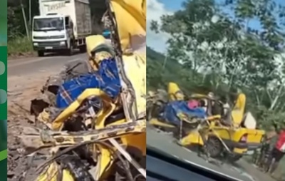 Quatro mortos em colisão entre carro e micro-ônibus na BR-101 no interior baiano