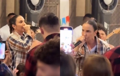 VÍDEO: Ivete Sangalo surpreende em festa junina escolar e canta para filhas e pais em Salvador