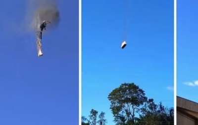 VÍDEO: Balão pega fogo e cai em Santa Catarina; ao menos quatro pessoas morrem e há feridos
