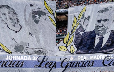 Tarde de despedida: Torcida do Real Madrid faz homenagem para Modric e Ancelotti na última rodada do Espanhol