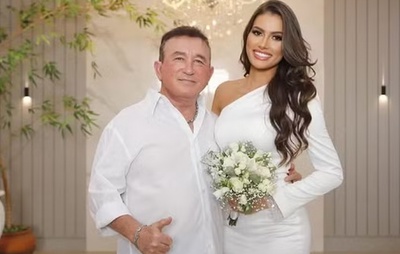 Esposa de Amado Batista, 51 anos mais nova que cantor, nega separação e traição 3 meses após casamento