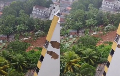 VÍDEO: Homem fica soterrado após deslizamento de terra no bairro de Saramandaia, em Salvador