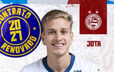 Bahia anuncia renovação de contrato do volante Jota, de 21 anos