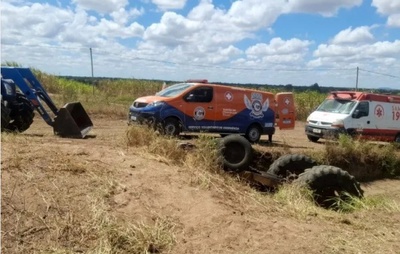 Tragédia na zona rural: agricultor morre após trator tombar e cair em vala em Riachão do Jacuípe