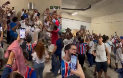 VÍDEO: Após triunfo histórico, torcida do Bahia deixa o Allianz Parque com festa