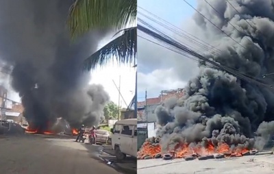 VÍDEO: Populares realizam protesto e interditam via no bairro de Fazenda Coutos, em Salvador