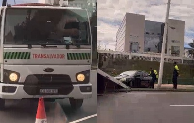 VÍDEO: Carro é resgatado pela Transalvador após acidente próximo ao Cidade Jardim