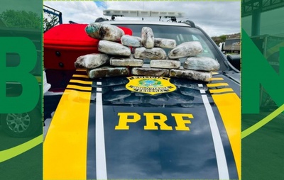 PRF apreende 11 kg de maconha em ônibus na BR-116 e prende traficante na Bahia