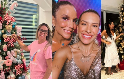 Tradição & luxo: Ivete, Lore Improta e Carla Perez recorrem a decoradores para montagem da árvore de Natal