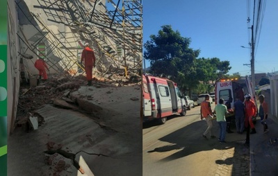 Trabalhador tem perna amputada após desabamento de teto de igreja em Jequié