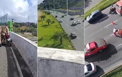 Acidente Grave: Motociclista Cai de Viaduto na Avenida Paralela em Salvador