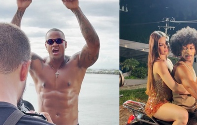 VÍDEO: Léo Santana grava clipe de novo hit com Melody em Salvador