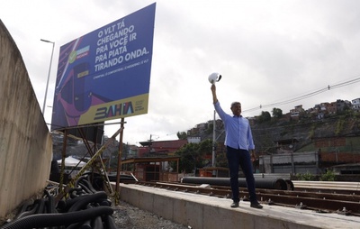 Obras do VLT de Salvador atingem 18% de execução no primeiro trecho
