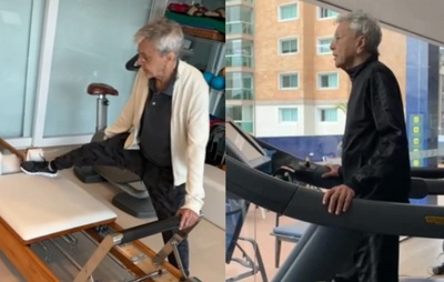 Caetano Veloso compartilha rotina de exercícios e agradece Fernanda Torres por presente