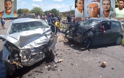 Cinco pessoas morrem em colisão frontal em Guanambi; vítimas eram de Palmas de Monte Alto