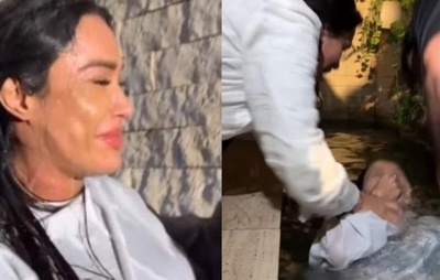 Após carreira em site adulto, Gracyanne Barbosa passa por batismo evangélico em culto com Pablo Marçal