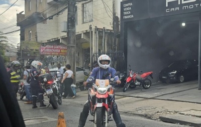Acidente na Bonocô: Motociclista sofre fratura na perna e trânsito é afetado em Salvador