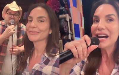 VÍDEO: Ivete Sangalo promove São João para funcionários na Bahia e dá palhinha em evento